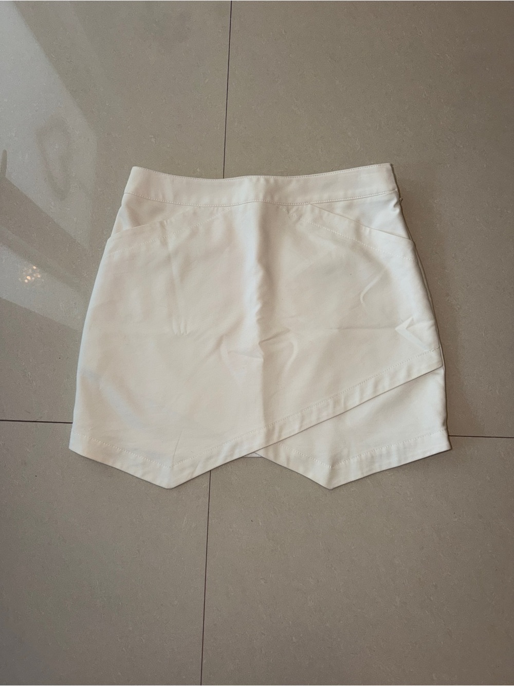 Express White Asymmetrical Skort